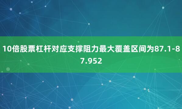 10倍股票杠杆对应支撑阻力最大覆盖区间为87.1-87.952